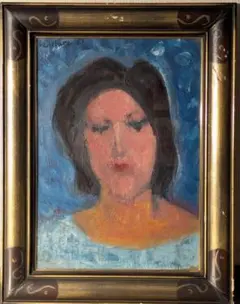 伝宮本三郎 「林さん」 1952年 額29×29 絵15×15cm(￼板絵)印有 - メルカリ