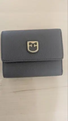 グレー レザー 二つ折り財布