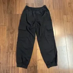 ゆったりLサイズ！ 人気のブラックカーゴパンツ レディース 黒 ワークパンツ