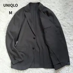 ユニクロ 感動ジャケットウールライク M ダークグレー 洗える ストレッチ 通勤