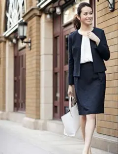 PLST　ジャケット　スカート　ブラウス付き　卒業式　ネイビーＬ　値下げ交渉可