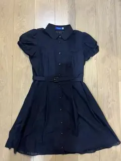 ブルーレーベルクレストブリッジ　ストライプシャツワンピース(ネイビー) 40号