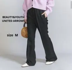 ビューティアンドユース　ワイドパンツ　ジャガードフレアパンツ　ブラック