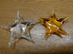 【廃盤品】sghr スガハラガラス　星型クリスタル　オブジェ　箸置き　2個セット