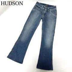 HUDSON デニムパンツ ダメージ加工 USA製 フレア ブーツカット ブルーのサムネイル