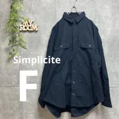 Simplicite シンプリシテ レディース 長袖 シャツ ブラック 黒 Fのサムネイル