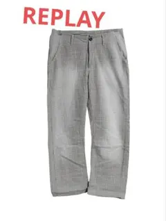 REPLAY★チェック柄パンツ★ビンテージ加工イタリア製2000年代初期old