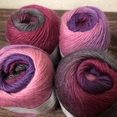 グラデーションウールヤーン4玉 ピンク系