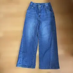 GLOBAL WORK GOOD デニムリラックスワイドパンツ