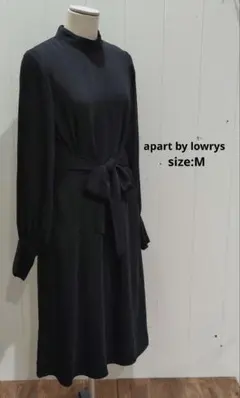 アパートバイローリーズ ハイネック パフスリーブ フォーマル ワンピ 黒 M