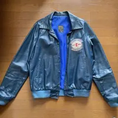 Dan Swist ヴィンテージオールレザースタジャン青 サイズ44