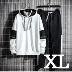 スウェット　ルームウェア　パーカー　メンズ　ジャージ　上下　白　XL✖️2個