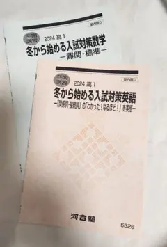 河合塾 冬期講習 2024 高1 入試対策 数学 英語 2冊セット