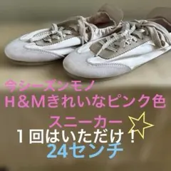 今シーズンH＆Ｍ大人きれいピンク色 スニーカー⭐︎のサムネイル