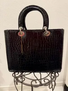 【新品】GIGI ジジ バック ブラック クロコダイル調 光沢エナメル