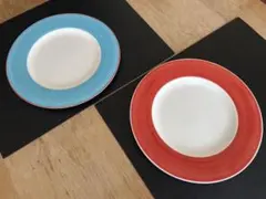 ♡Villeroy&Boch 赤と水色の大皿2枚セット
