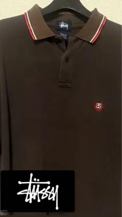 00's STUSSY ステューシー 半袖ポロシャツ オリーブグリーンy2k L
