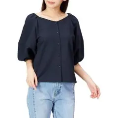 NATURAL BEAUTY BASIC サッカーボリュームスリーブブラウス