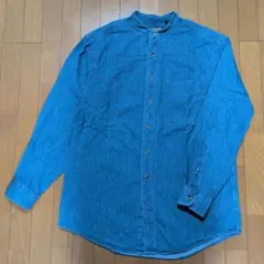 Lands' End ランズエンド　デニムバンドカラー長袖シャツ　メンズ