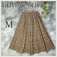 オリーブデオリーブ/プリーツロングスカート/花柄/総柄/春夏秋/ウエストゴム