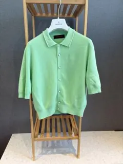 【人気】caban コットンカシミヤ パールポロカーディガン グリーンのサムネイル