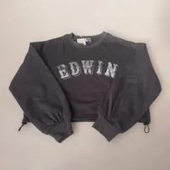 新品タグ付　EDWIN　裏起毛ドロストショートトレーナー　エドウィン　160cm