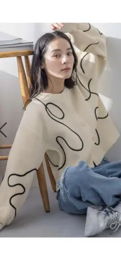 ローリーズファーム　エンブロイダリー2WAYカーディガン