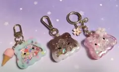 ハンドメイドレジン シャカシャカキーホルダー めんだこ
