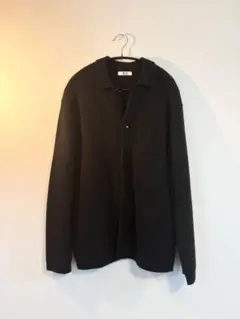 ユニクロU ニットオーバーシャツジャケット 黒 ニットポロ