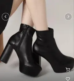 【❤️美品】L 23.5 ESPERANZA ラク盛り 厚底ショートブーツ 黒