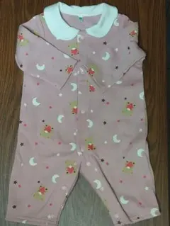 ベビー冬服　ピンク ロンパース　フリース素材