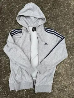 adidas グレー フルジップパーカー US M
