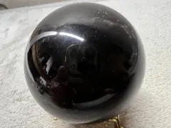 1976【超絶魔除け】モリオン　スフィア　★台座付き