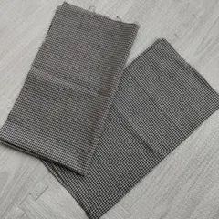 ハギレ　生地　ギンガムチェック　ブラック　2枚セット　まとめ売り(NO.20)