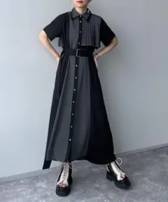 HAREブラック プリーツキリカエワンピースのサムネイル