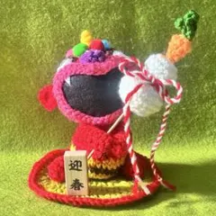 赤鬼san&鏡餅串のお正月お飾り(´˘`＊)ハンドメイド