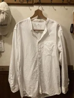 UNIQLO ホワイト スタンドカラー 長袖シャツ XL