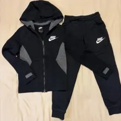 NIKEキッズ裏起毛セットアップXS黒