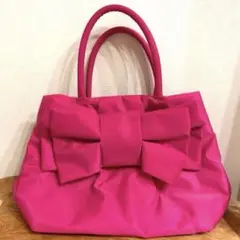 レディース　ハンドバッグ　ショルダーバッグ　ピンク　リボン　2WAY仕様