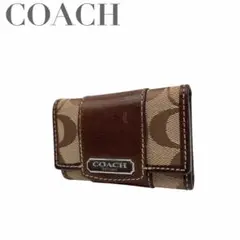 COACH コーチ シグネチャー キーケース 8.372 キャンバス レザー