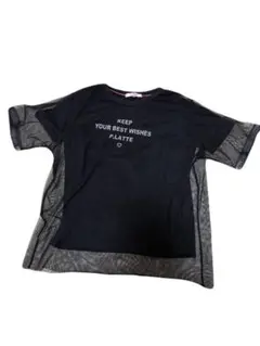 PINK-latte メッシュ切替 Tシャツ ブラック 150cmのサムネイル
