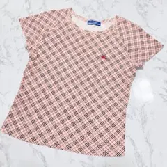 希少✨バーバリーブルーレーベル　ノバチェック　ピンク　コットン　Tシャツ