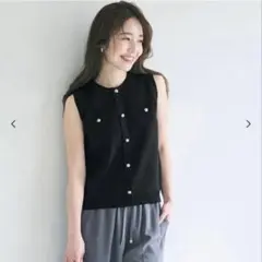 【coca】ゴールドボタン ノースリーブニット ベスト サマーニット