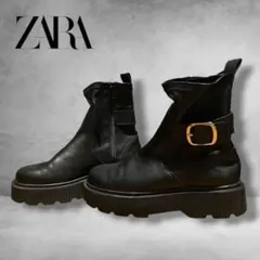 ZARA ザラ 厚底ブーツ チャンキーソール ボリュームソール ジッパー