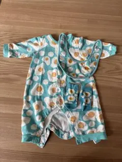 BREEZE ブリーズ　卵模様 水色ロンパース