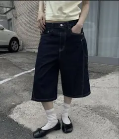 UNE MANSION ウェーブバルーンハーフパンツデニム