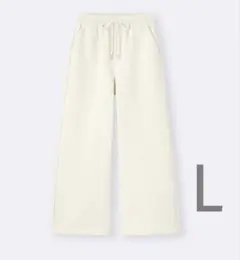 GU パフスウェットバギーパンツ ホワイト Lサイズ 丈標準