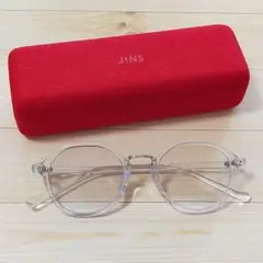 JINS Styles クリアフレーム ボストン 透明メガネ ケース付き
