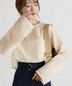 【新品/完売品】Discoat 刺繍レースブラウス アイボリー