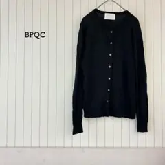 BPQC 三越伊勢丹 カーディガン 黒 綿 羽織 オフィス 冠婚葬祭 通勤 上品